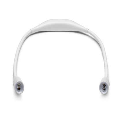 Luxorparts justerbar nakkelampe med to LED-lys i hver ende, genopladelig, egnet til læsning.