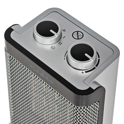 Nedis Keramisk Varmeblæser 1500 W top med to drejeknapper til effekt og temperatur, termostat, overophedningssikring, gitterfront.