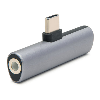 Linocell USB-C til USB-C og 3,5 mm lydadapter metallic-grå, til hovedtelefoner på enheder uden hovedtelefonstik.