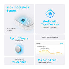 TP-Link Tapo T310 smart termometer og hygrometer, høj præcision, 2 års batteritid, 2 sek opdatering, hvid.