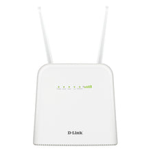D-Link DWR-960/W 4G+ AC1200 router i hvid med to antenner og fem LED-indikatorer på fronten.