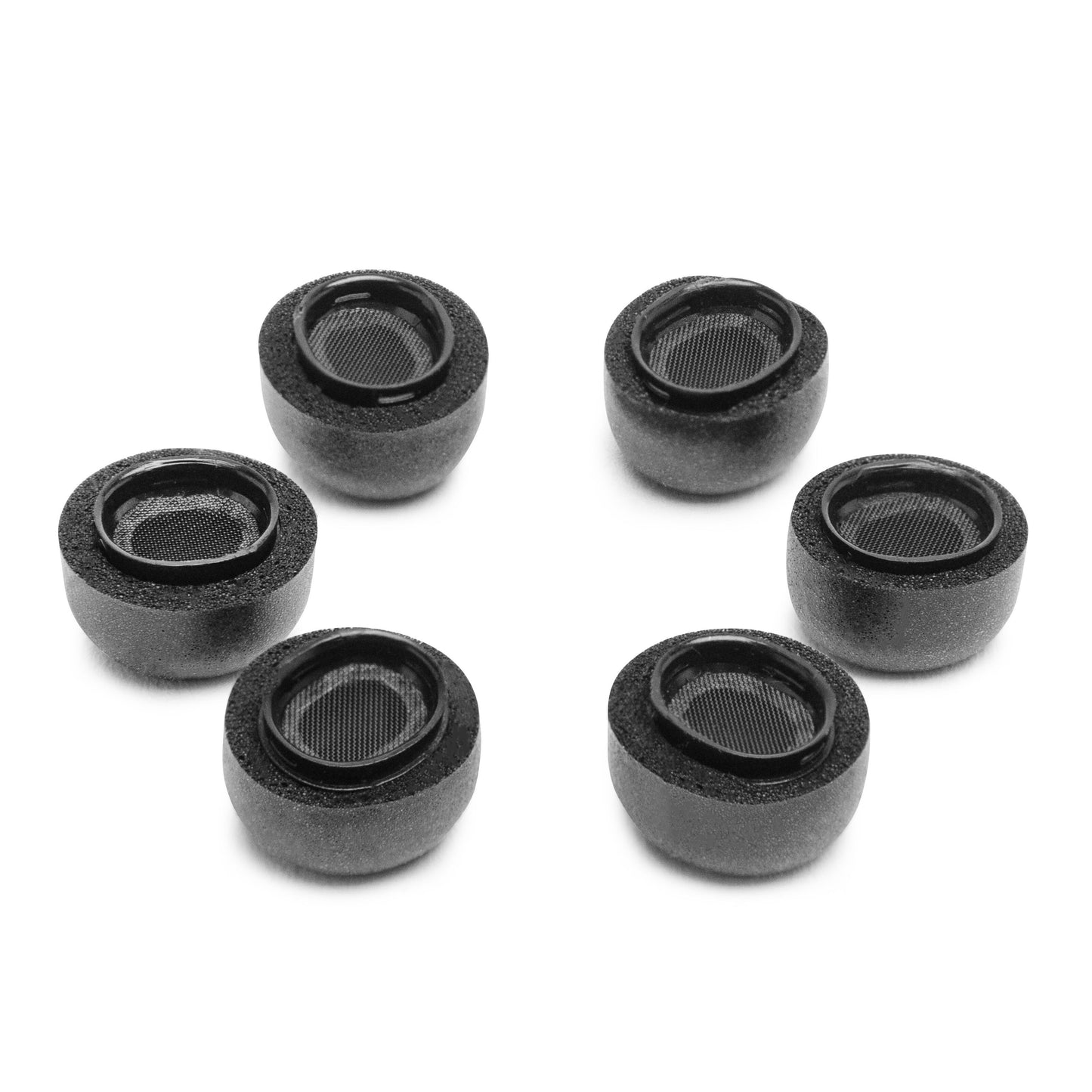 Memory Foam ørepropper til Airpods Pro Gen 1 og 2, seks stk med mesh center, sorte, støjreduktion.