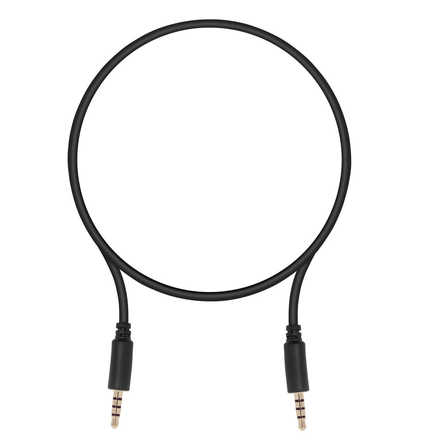 Lydkabel 3,5 mm stik 0,5 m sort med guldbelagt stik.