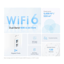 TP-Link Deco X10 AX1500 3-pakke mesh, op til 5600 sq ft dækning, forældrekontrol, 2 gigabit porte, AI-mesh.
