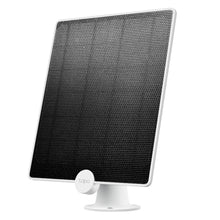 Tapo A200 solcellepanel til overvågningskamera, sort og hvid rektangulær med tapo-logo nederst og rund hvid stander.