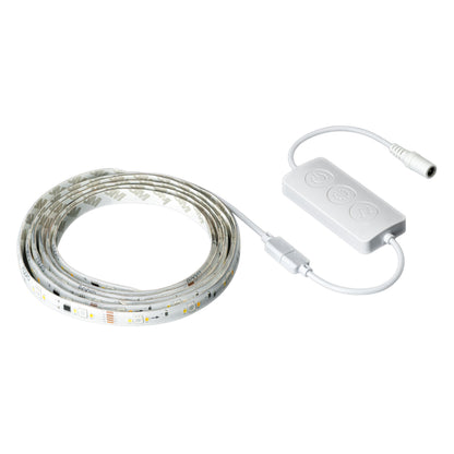 Aqara LED-strips T1 2m, hvid tre-knaps betjeningsenhed, stik og kabel, kompatibel med Apple HomeKit.