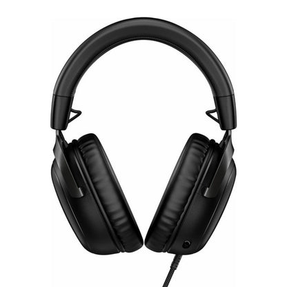 HyperX Cloud III sort gaming-headset, over-ear, polstrede ørepuder og bøjle, kabel fra venstre ørekop, DTS Spatial Audio.