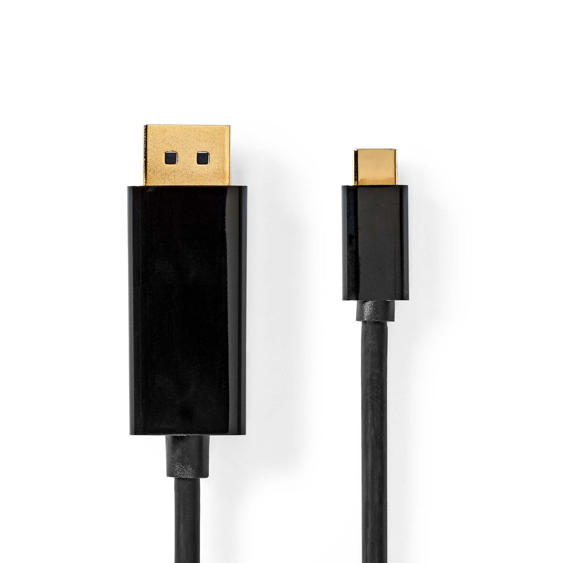 To slags kabler, et med guldbelagt HDMI-stik, et med micro HDMI samt USB-C til DisplayPort 2m 4K 60Hz.
