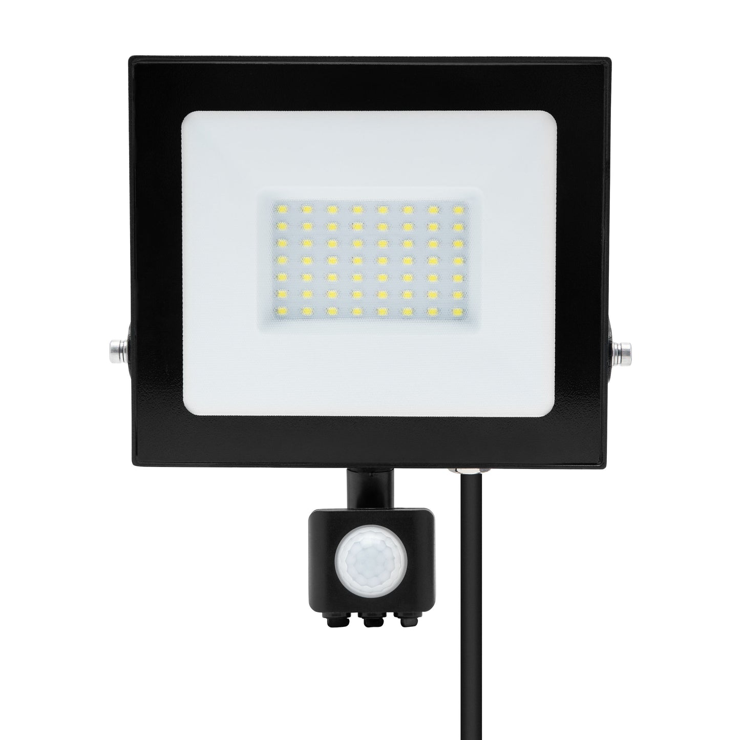 Luxorparts LED-projektør 50 W 5750 lm sort rektangulær med frontsensor og gitter af gule LED'er.