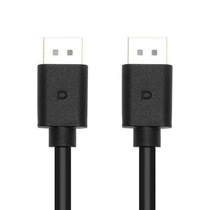 DisplayPort 1.4 kabel sort 2m, rektangulært stik med D-symbol, understøtter 8K opløsning og flerkanalslyd, 2 stk.