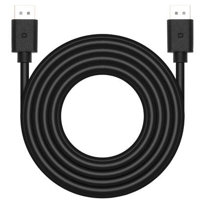 DisplayPort 1.4-kabel 3 m sort, D-logo på stik, understøtter 8K-opløsning, brand: Luxorparts.
