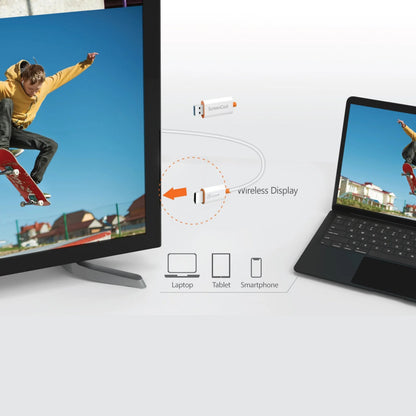 J5create SkærmCast trådløs adapter til skærmspejling, kompatibel med laptop, tablet, smartphone, Miracast, AirPlay, Chromecast.