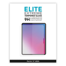 Linocell Elite Extreme skærmbeskyttelse iPad Air 13" 2024, 9H hårdhed, ridsefast, forside viser beskyttet tablet-illustration.