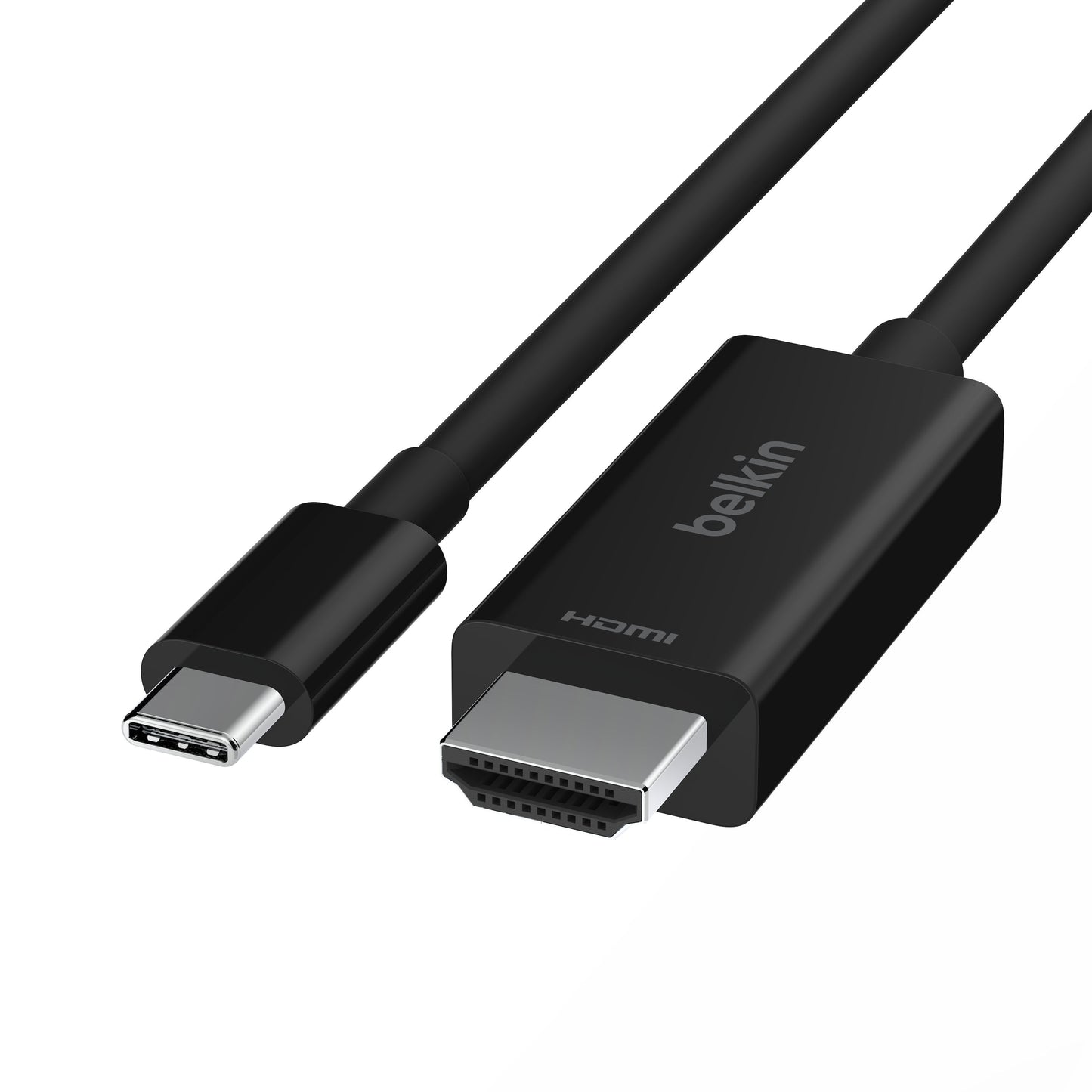 USB-C til HDMI kabel 8K/60Hz 2m sort med USB-C og HDMI-stik, understøtter op til 8K opløsning.