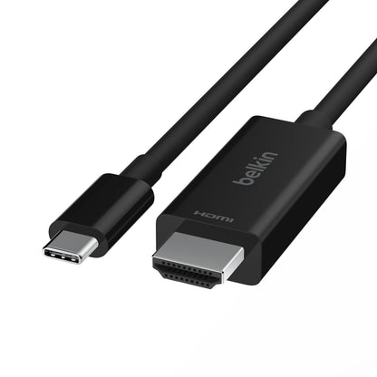 USB-C til HDMI kabel 8K/60Hz 2m sort med USB-C og HDMI-stik, understøtter op til 8K opløsning.