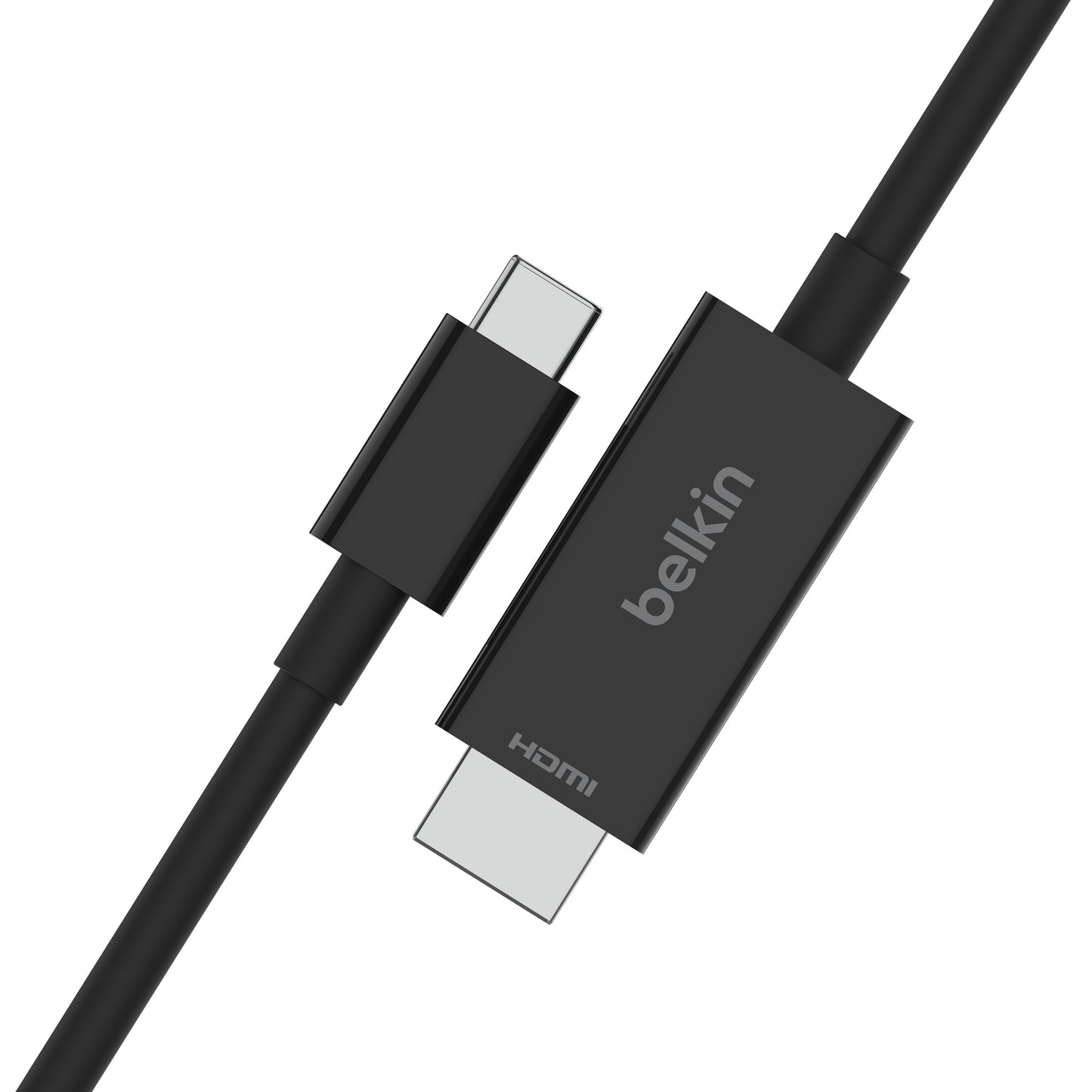 Belkin USB-C til HDMI kabel 2 m, understøtter 8K/60Hz, sort, tilslutning fra USB-C enhed til HDMI skærm.