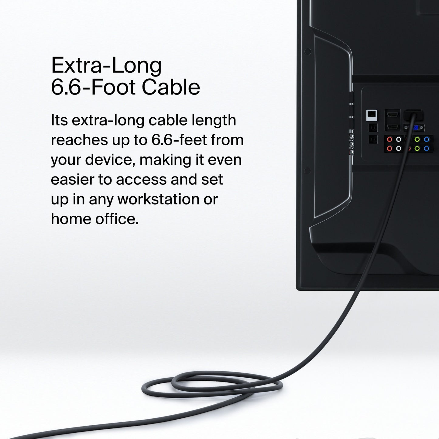 USB-C til DisplayPort kabel 2 m, 8K/60 Hz, DisplayPort 1.4, sort, ekstra lang rækkevidde.
