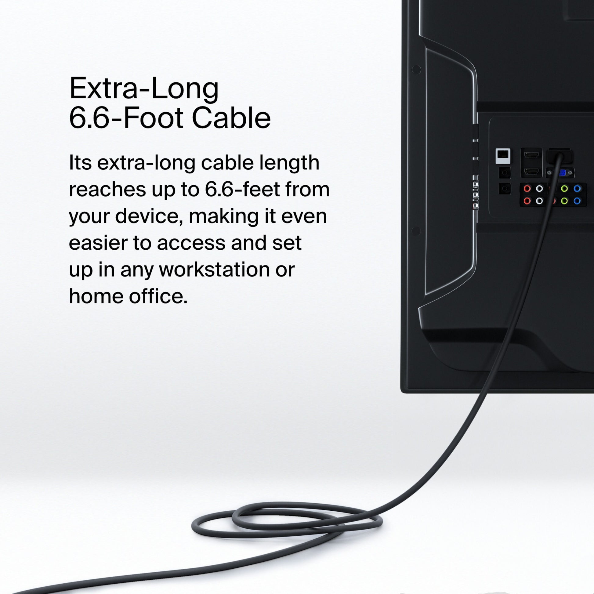 USB-C til DisplayPort kabel 2 m, 8K/60 Hz, DisplayPort 1.4, sort, ekstra lang rækkevidde.