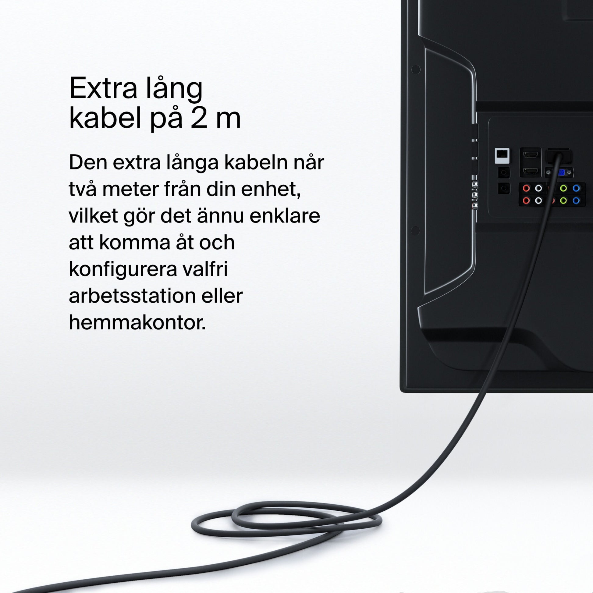 Belkin USB-C til DisplayPort kabel 2 m 8K/60 Hz tilsluttet taske på skærm, DisplayPort 1.4 understøttet.
