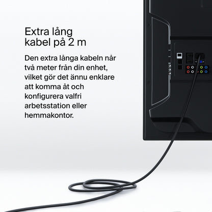Belkin USB-C til DisplayPort kabel 2 m 8K/60 Hz tilsluttet taske på skærm, DisplayPort 1.4 understøttet.
