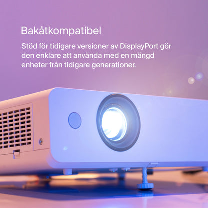 USB-C til DisplayPort kabel 2 m, 8K/60 Hz, DisplayPort 1.4, kompatibel med ældre enheder, tekst: Bagudkompatibel.