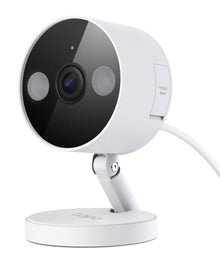 TP-Link Tapo C120 indendørs/udendørs Wi-Fi kamera, hvid med sort front, til sidesensorer, 2K-opløsning.