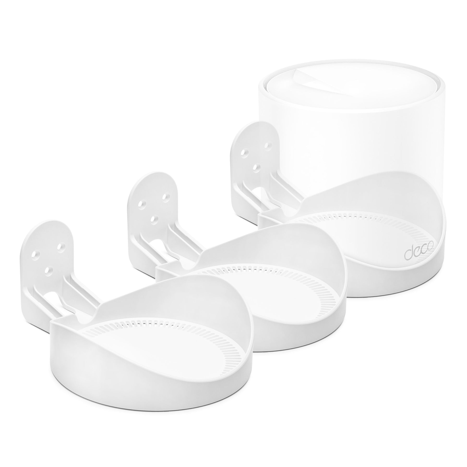 Vægbeslag til TP-Link Deco X-serie 3 stk buede holdere til montering og organisering af Deco X-enhed på væg.