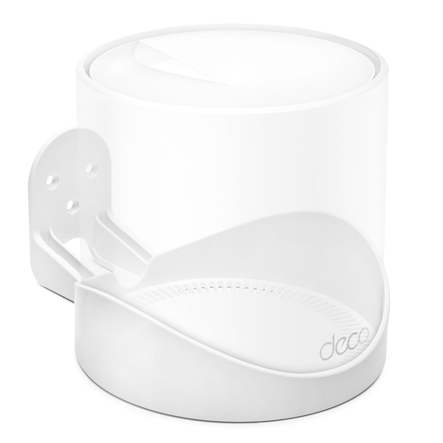 Vægbeslag til TP-Link Deco X-serie 3-pak, hvid, passer til cylindrisk Deco mesh-router.