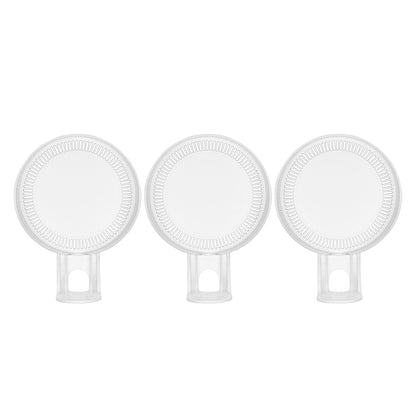 TP-Link Deco X-serie vægbeslag 3-pak, hvide med klare håndtag og teksturerede kanter, side om side.
