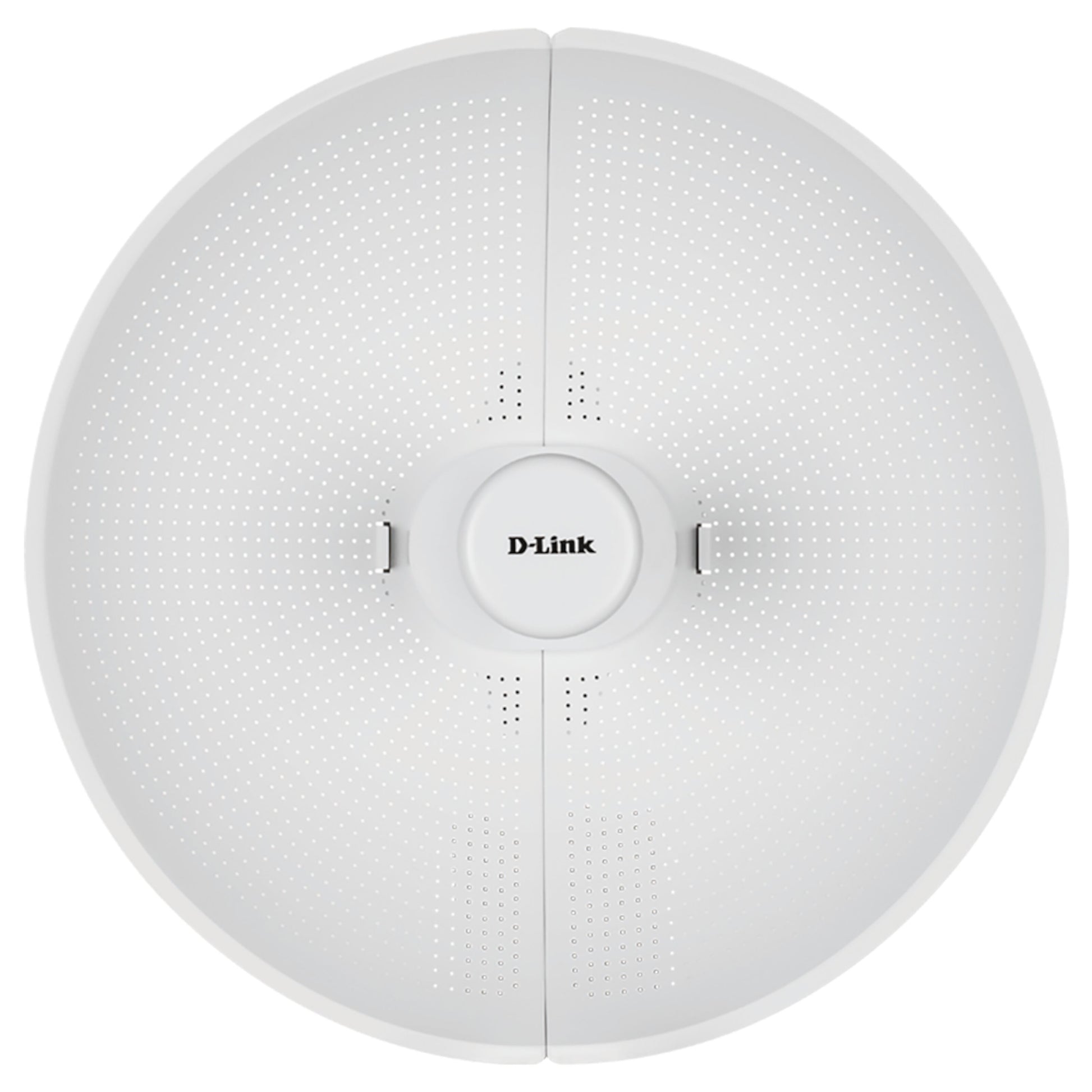 D-Link DAP-3712 Radiolink accesspoint hvid, rund, perforeret overflade, central logo, 867 Mb/s set oppefra.