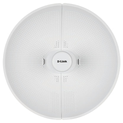 D-Link DAP-3712 Radiolink accesspoint hvid, rund, perforeret overflade, central logo, 867 Mb/s set oppefra.