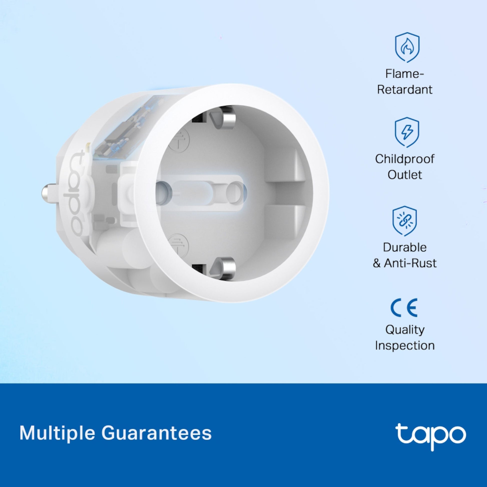 TP-Link Tapo P115 Smart WiFi-fjernstrømsafbryder 4-pak med energimåling, flammehæmmende og CE-certificeret.