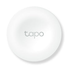 TP-Link Tapo S200B rund hvid smart fjernbetjening med gråt "tapo"-logo i midten.