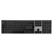 Satechi X3 trådløst tastatur, sort og sølv, Bluetooth, ultratynd, numerisk tastatur, engelske og arabiske taster.