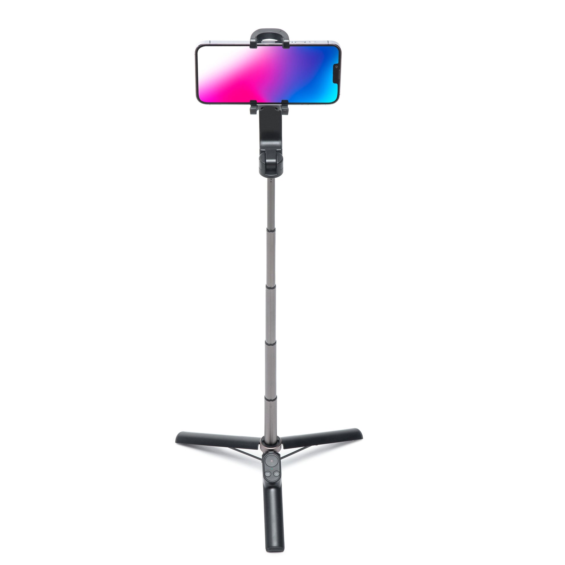 Linocell Selfiestang gimbal gen. 2 smartphone-stabilisator med teleskopstang, foldbar ben og avanceret gimbal-stabilisering.