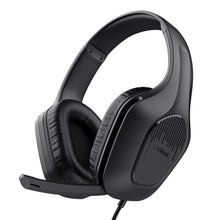 Trust GXT415 Zirox gaming-headset med polstrede ørepuder, indbygget mikrofon, GXT-logo og sort kabel til PS5.