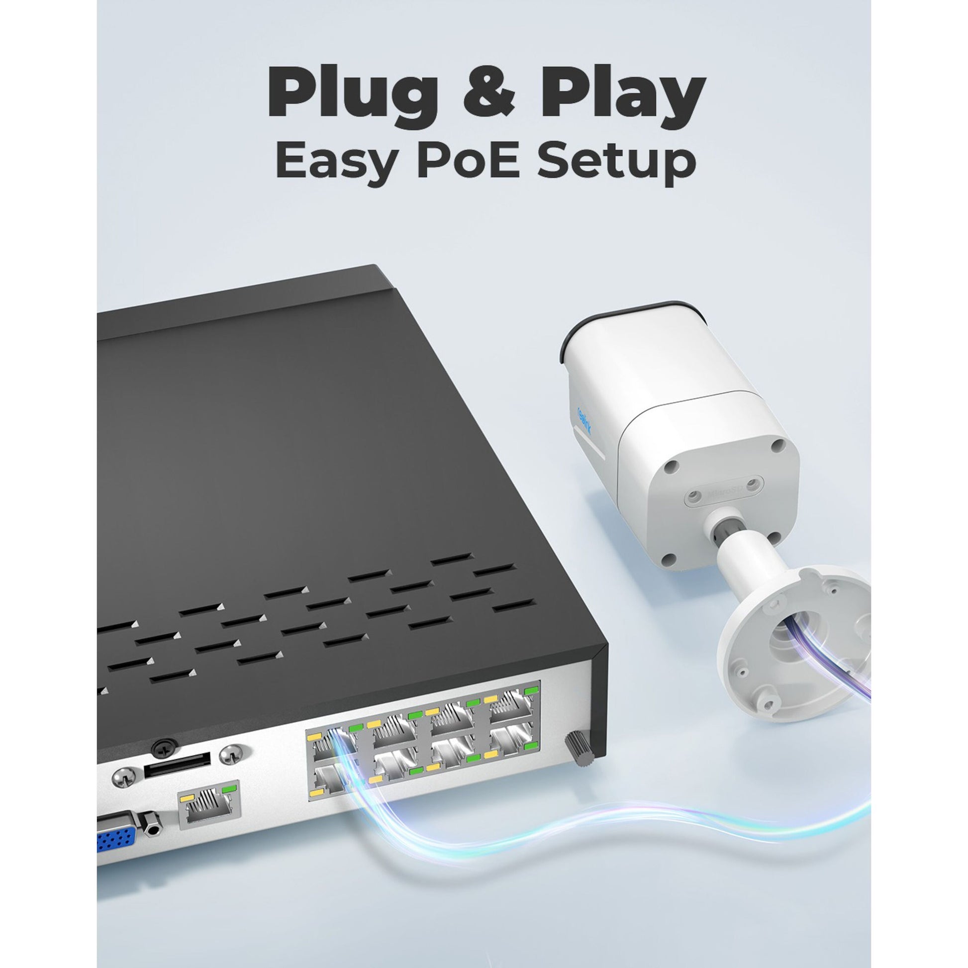 Reolink P320 POE udendørskamera 5 MP, Ethernet-forbindelse, plug  play-installation, smart persondetektering.