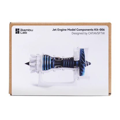 Bambu Lab 3D-kit til jetmotor Grå æske med grå jetmotor-model vist på forsiden.