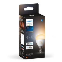 Philips Hue Luster kuglelampe White Ambiance E14 470 lm smart LED, kompatibel med Alexa, Google Assistant, Bluetooth, Zigbee.