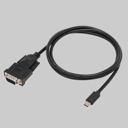 Plexgear Adapter USB-C til seriel kabel, sort, USB-C han til RS232 9-pin han.