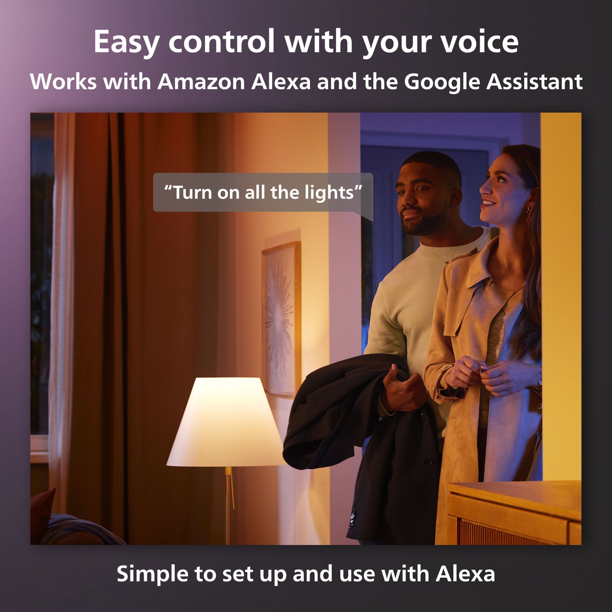 Philips Hue Festlig lyskæde 250 LED, synlig stemmestyring via Alexa og Google Assistant, farverige lys.