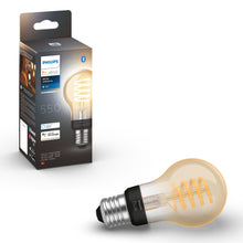 Philips Hue Filament A60 E27 smart LED-pære 550 lm med spiralformet glødetråd, Bluetooth, synlig emballage.