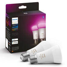 Philips Hue Color Ambiance Smart LED E27 1100 lm 2-pak sort/lilla æske Bluetooth hvidt og farvet lys smart home.