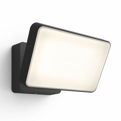 Philips Hue Opdag Udendørs projektør 2250 lm sort vægmonteret LED med mat diffuser til blød udendørsbelysning.