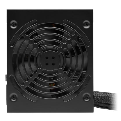 Corsair CX750 750W Bronze strømforsyning i sort med store blæsere, ventileret grill og sleevede kabler.
