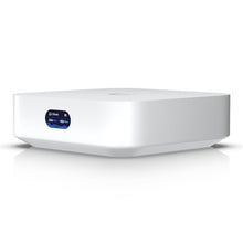 Ubiquiti UniFi Express Gateway og Accesspunkt, hvid med afrundede kanter og frontdisplay, WiFi 6.