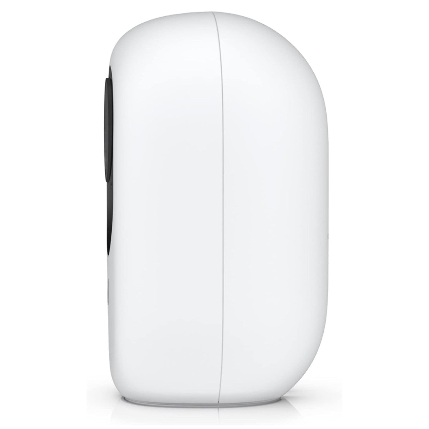 Ubiquiti G4 Instant overvågningskamera, hvid, kompakt sideprofil med glat overflade og Unifi-logo.