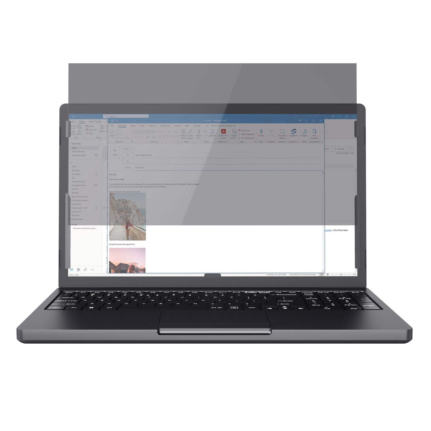 Trust Privatlivsfilter til bærbar computer 14", beskytter skærm og privatliv på 14-tommers laptop.