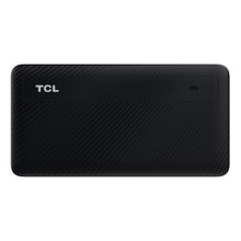 TCL Router MW42V sort, bærbar med tekstureret overflade, indikatorlys til højre, TCL-logo til venstre.