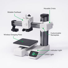 Bambu Lab 3D-kit desktop 3D-printer, forskydeligt værktøjshoved, bevægelig Z-akse, navneskilt, DIY opladerplade, indikatorlys.